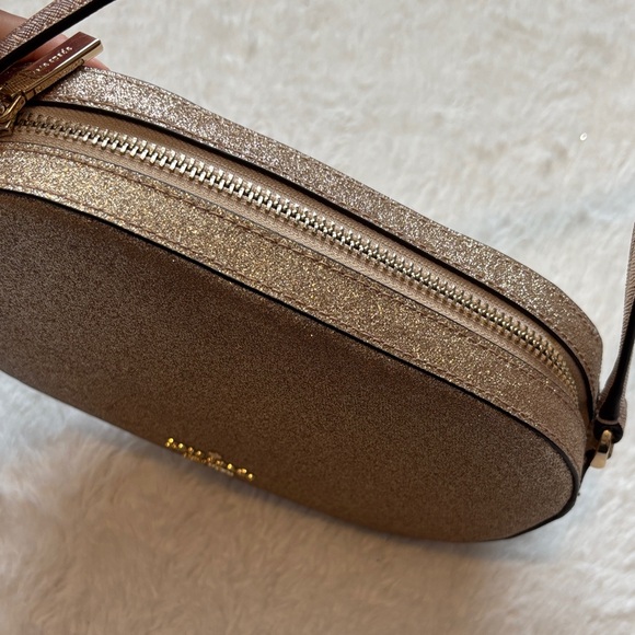 Kate Spade Elegant Gold Glitter Crossbody Bag/ Camera Bag - Picture 4 of 11